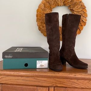 Dansko 38, US 7.5-8, Risa Mid-Calf/Tall Boot Chocolate Brown Suede